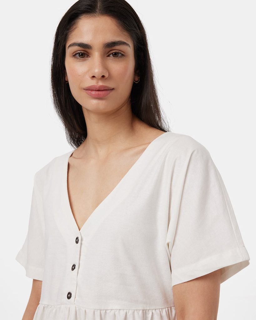 Hemp Button Front Swing Dress - Image 3